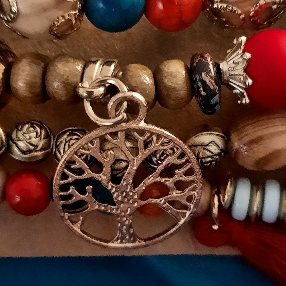Boho 4 Strand Beaded Braclet Tree of Life - Picture 4 of 5